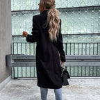 Women's Tailored Longline Coat – Classic Button Front Overcoat