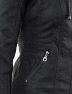 Women's Classic Biker Jacket – Zip-Up Faux Leather Moto Jacket