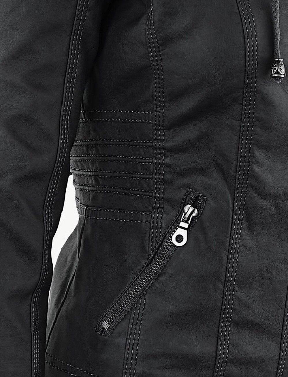 Women's Classic Biker Jacket – Zip-Up Faux Leather Moto Jacket