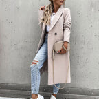Women's Tailored Longline Coat – Classic Button Front Overcoat