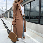 Women's Tailored Longline Coat – Classic Button Front Overcoat