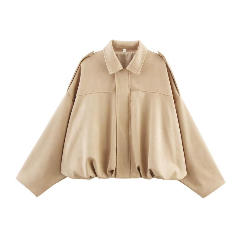 Women's Faux Suede Bomber Jacket – Cropped Flight Jacket