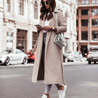Women's Long Tailored Winter Coat – Button Front Cold Weather Overcoat