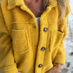 Women's Lapel Collar Jacket – Tailored Button Front Everyday Jacket