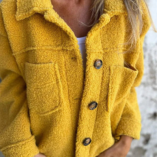 Women's Lapel Collar Jacket – Tailored Button Front Everyday Jacket