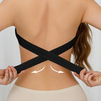 Women's Strapless Crossover Bra – Wireless Side Closure Support Bra