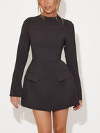 Women's Split Sleeve Mini Dress – Flowy Statement Cocktail Dress