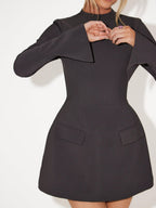 Women's Split Sleeve Mini Dress – Flowy Statement Cocktail Dress