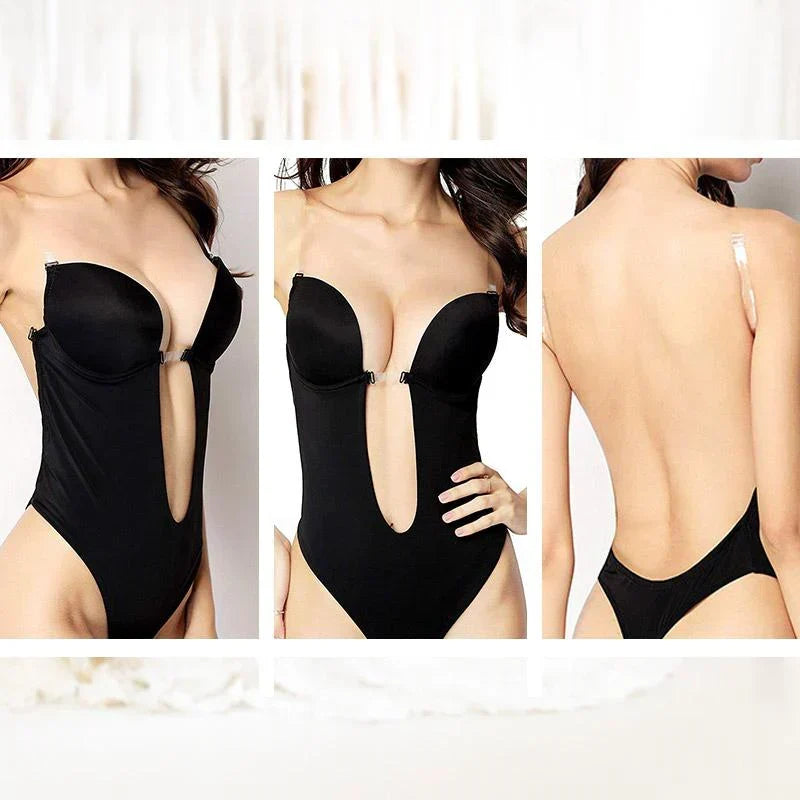 Women's Low Back Shapewear Bodysuit – Seamless Smoothing Support Bodysuit