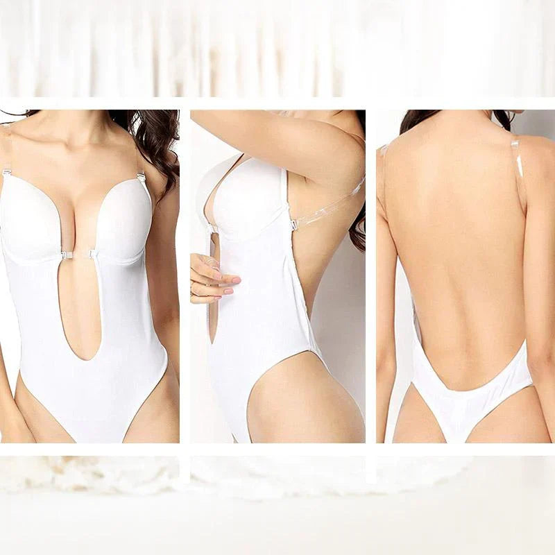 Women's Low Back Shapewear Bodysuit – Seamless Smoothing Support Bodysuit