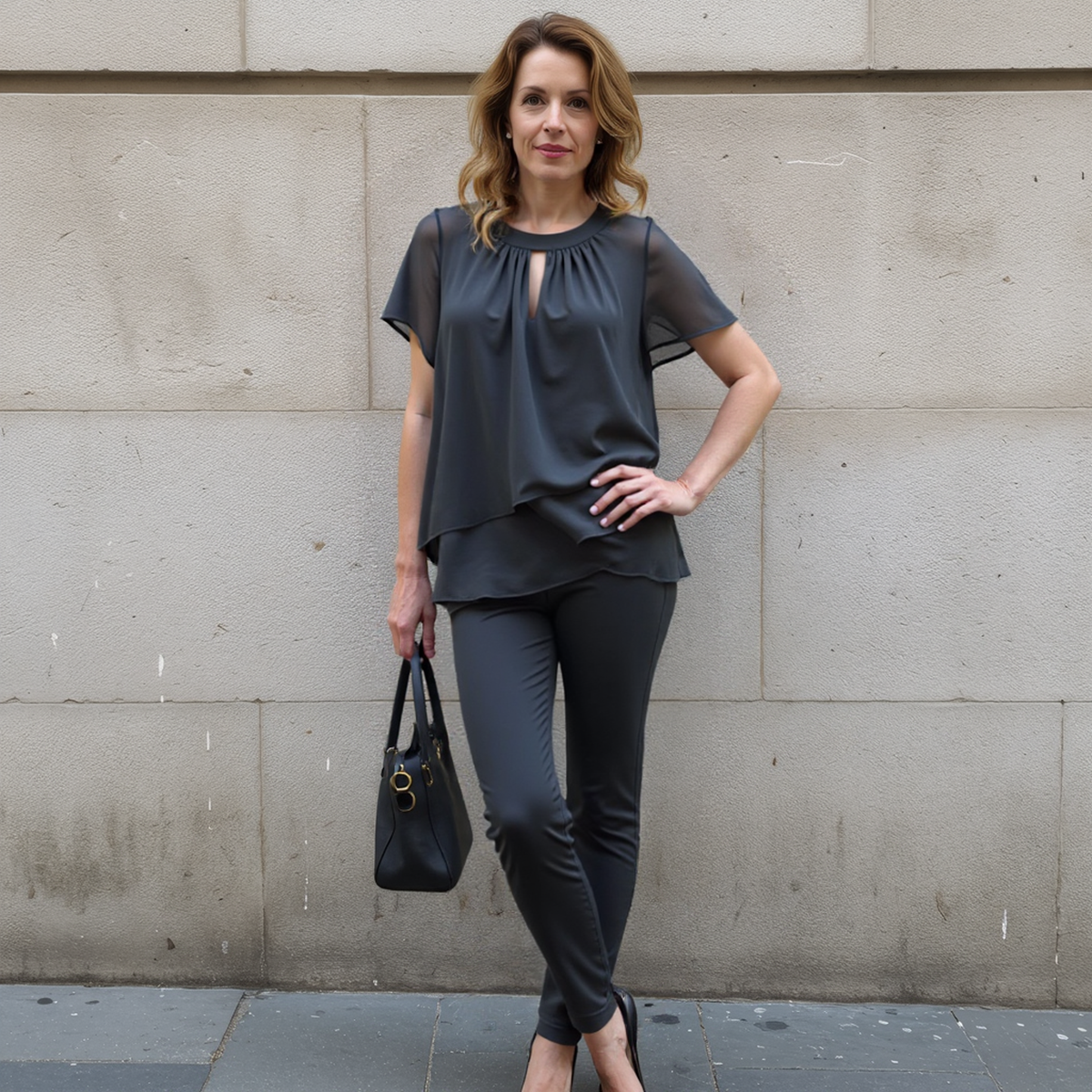 Women's Long Sleeve Trouser Set – Relaxed Top & Coordinated Pants