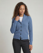 Women's Lapel Collar Knit Cardigan – Button Front Long Sleeve Cardigan