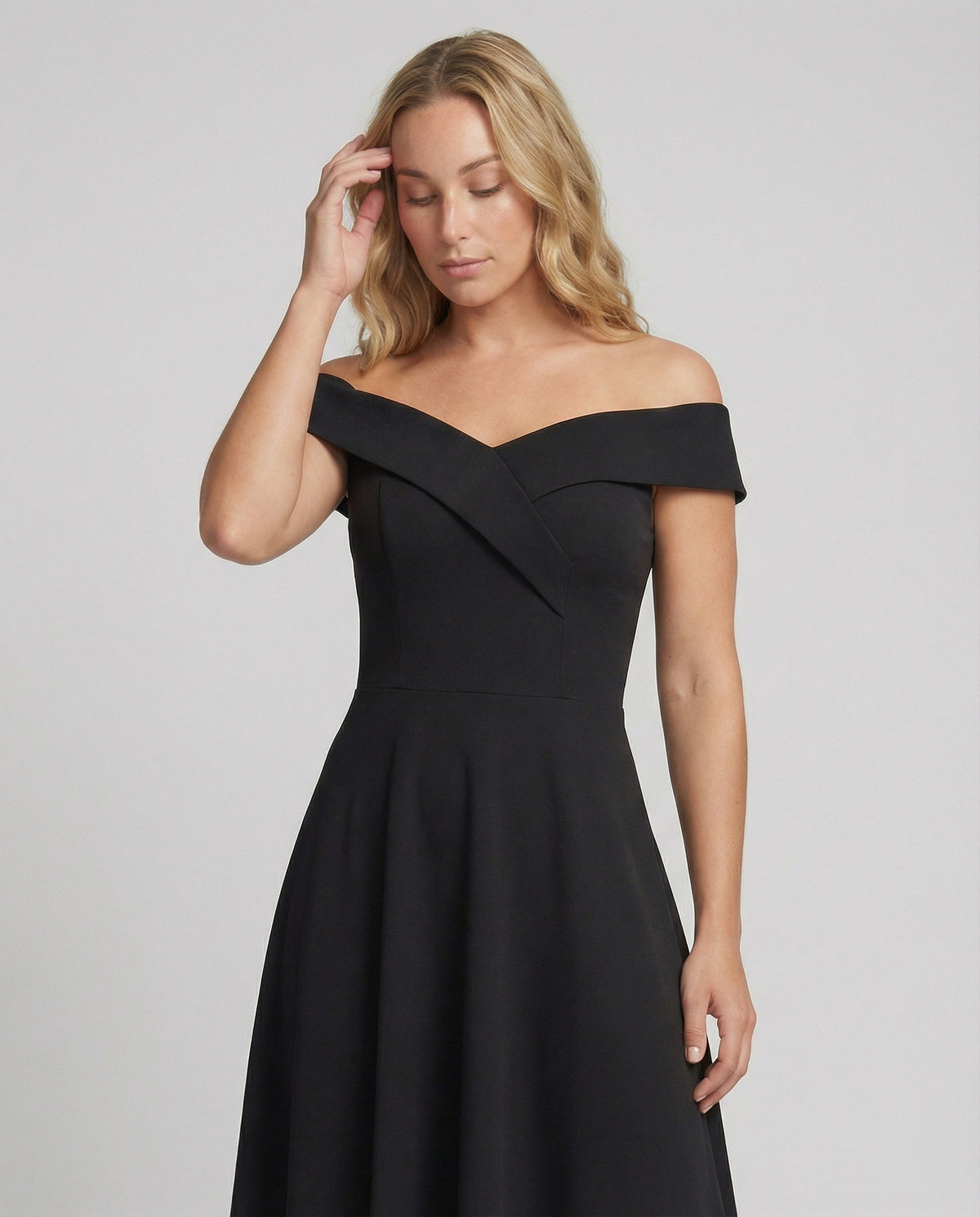 Women's Off-Shoulder Evening Maxi Dress – Fitted Formal Occasion Gown