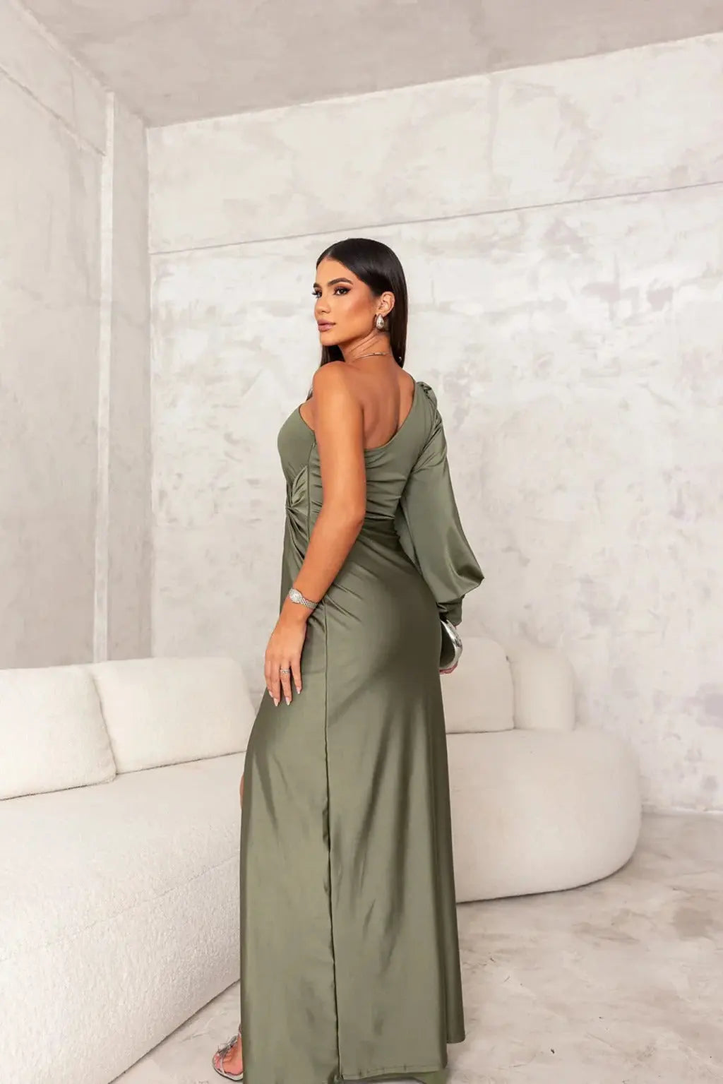 Women's Pleated Wedding Guest Dress – Flowy Formal Maxi Dress