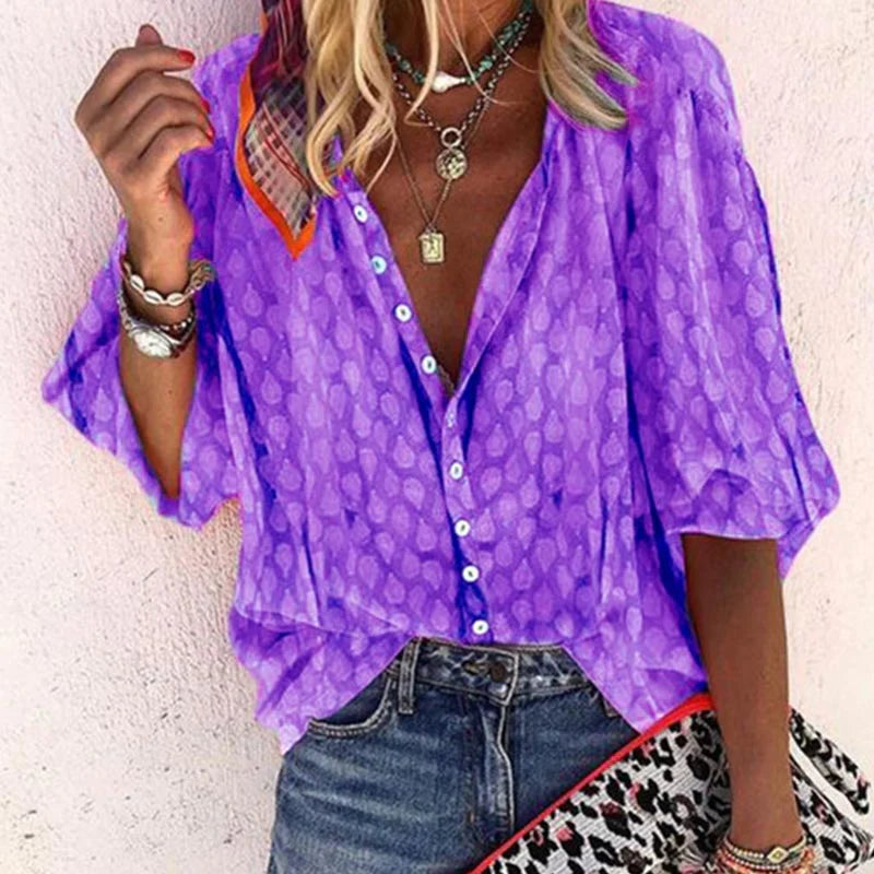 Alanah | Vacation Blouse with v-neck