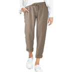 Women's Lightweight Pull-On Pants – Elastic Waist Straight Leg Trousers