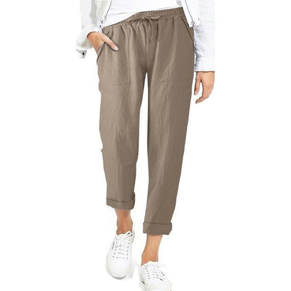 Women's Lightweight Pull-On Pants – Elastic Waist Straight Leg Trousers