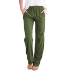 Women's Lightweight Pull-On Pants – Elastic Waist Straight Leg Trousers