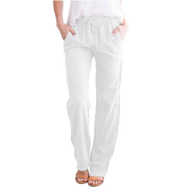 Women's Lightweight Pull-On Pants – Elastic Waist Straight Leg Trousers