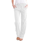 Women's Lightweight Pull-On Pants – Elastic Waist Straight Leg Trousers