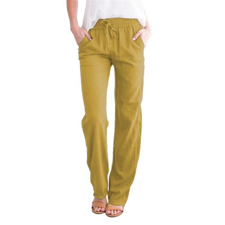 Women's Lightweight Pull-On Pants – Elastic Waist Straight Leg Trousers