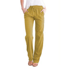 Women's Lightweight Pull-On Pants – Elastic Waist Straight Leg Trousers