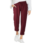 Women's Lightweight Pull-On Pants – Elastic Waist Straight Leg Trousers