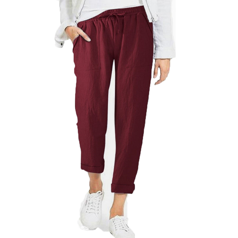 Women's Lightweight Pull-On Pants – Elastic Waist Straight Leg Trousers