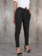 Women's Tailored Everyday Trousers – Classic High Waist Pants