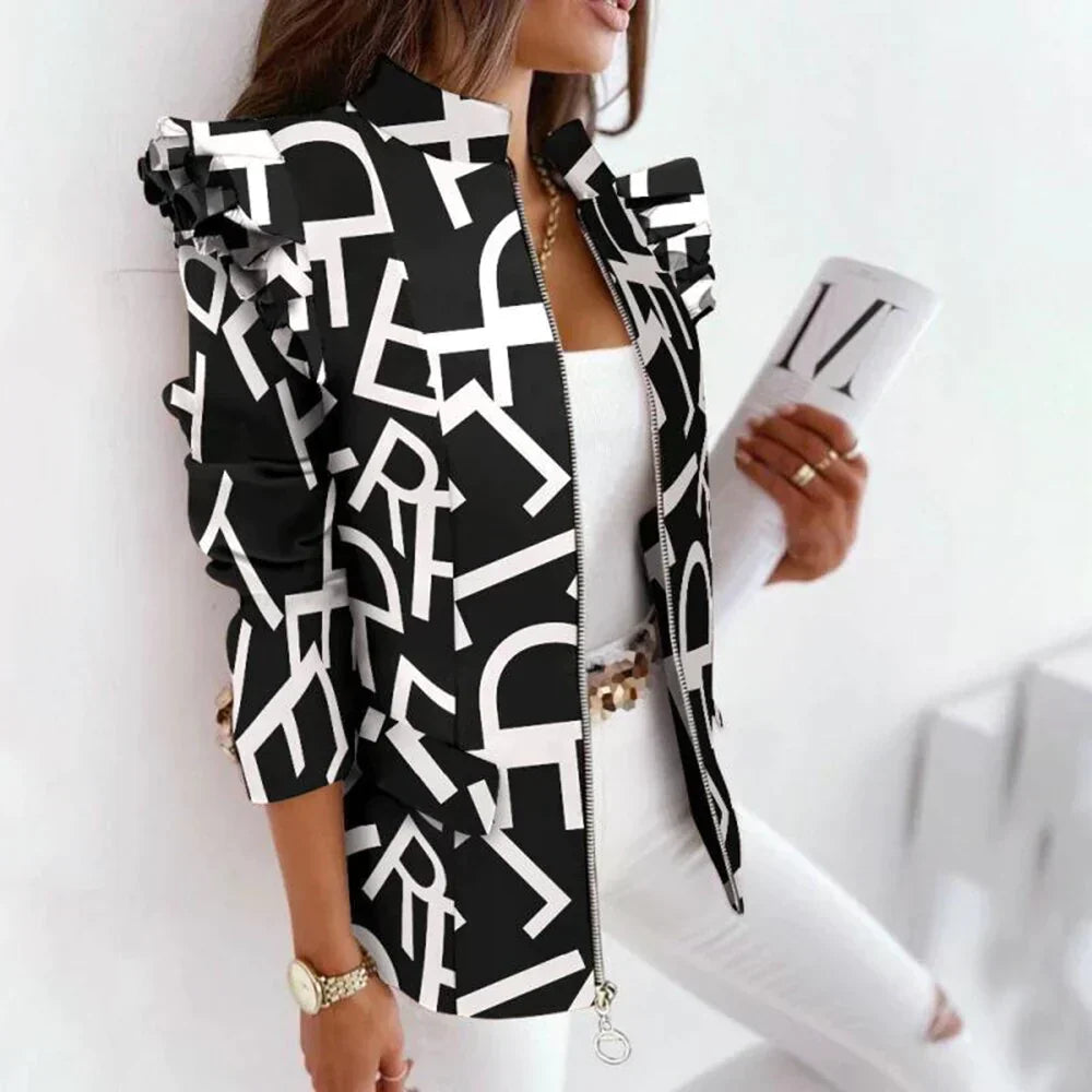 Women's Tailored Single Button Blazer – Long Sleeve Jacket