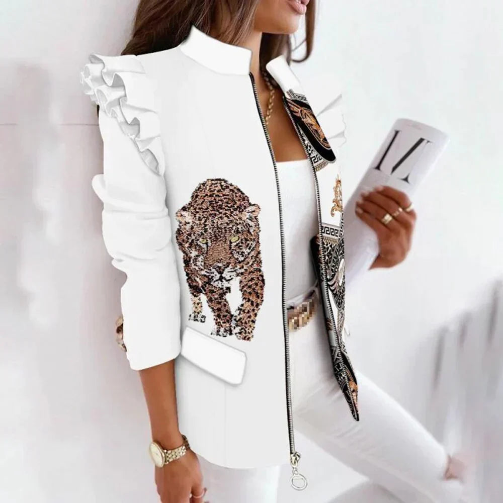 Women's Tailored Single Button Blazer – Long Sleeve Jacket