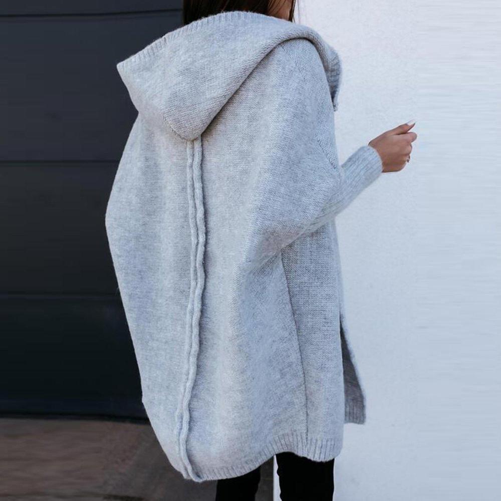 Women's Boxy Hooded Cardigan – Oversized Long Sleeve Cardigan