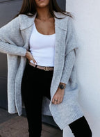 Women's Boxy Hooded Cardigan – Oversized Long Sleeve Cardigan