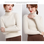 Women's Classic Roll Neck Sweater – Turtleneck Winter Knit Sweater