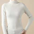 Women's Classic Roll Neck Sweater – Turtleneck Winter Knit Sweater