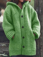 Women's Hooded Longline Cardigan – Loose Fit Open Front Cardigan