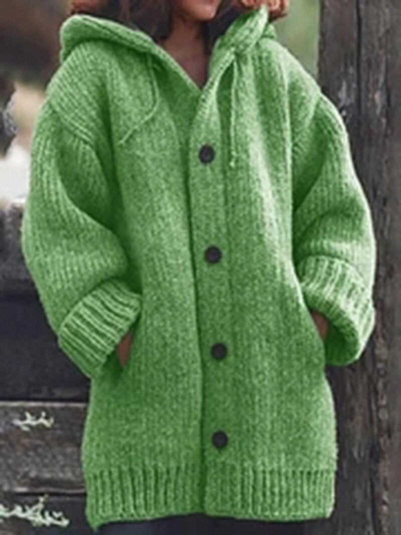 Women's Hooded Longline Cardigan – Loose Fit Open Front Cardigan