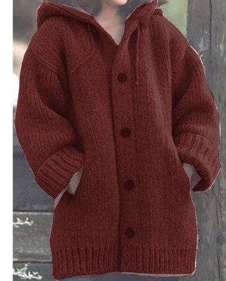 Women's Hooded Longline Cardigan – Loose Fit Open Front Cardigan