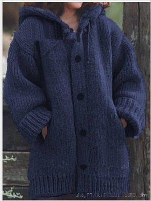 Women's Hooded Longline Cardigan – Loose Fit Open Front Cardigan