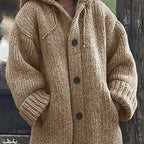 Women's Hooded Longline Cardigan – Loose Fit Open Front Cardigan