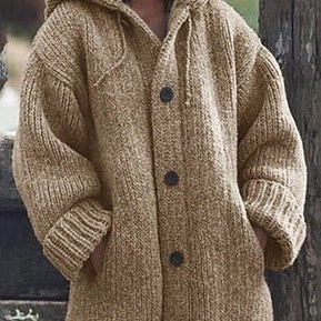 Women's Hooded Longline Cardigan – Loose Fit Open Front Cardigan