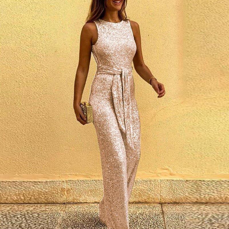 Alanah | Sparkle Jumpsuit with sleeveless