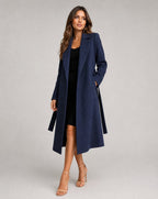 Women's Belted Trench Coat – Longline Lapel Coat