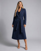 Women's Belted Trench Coat – Longline Lapel Coat