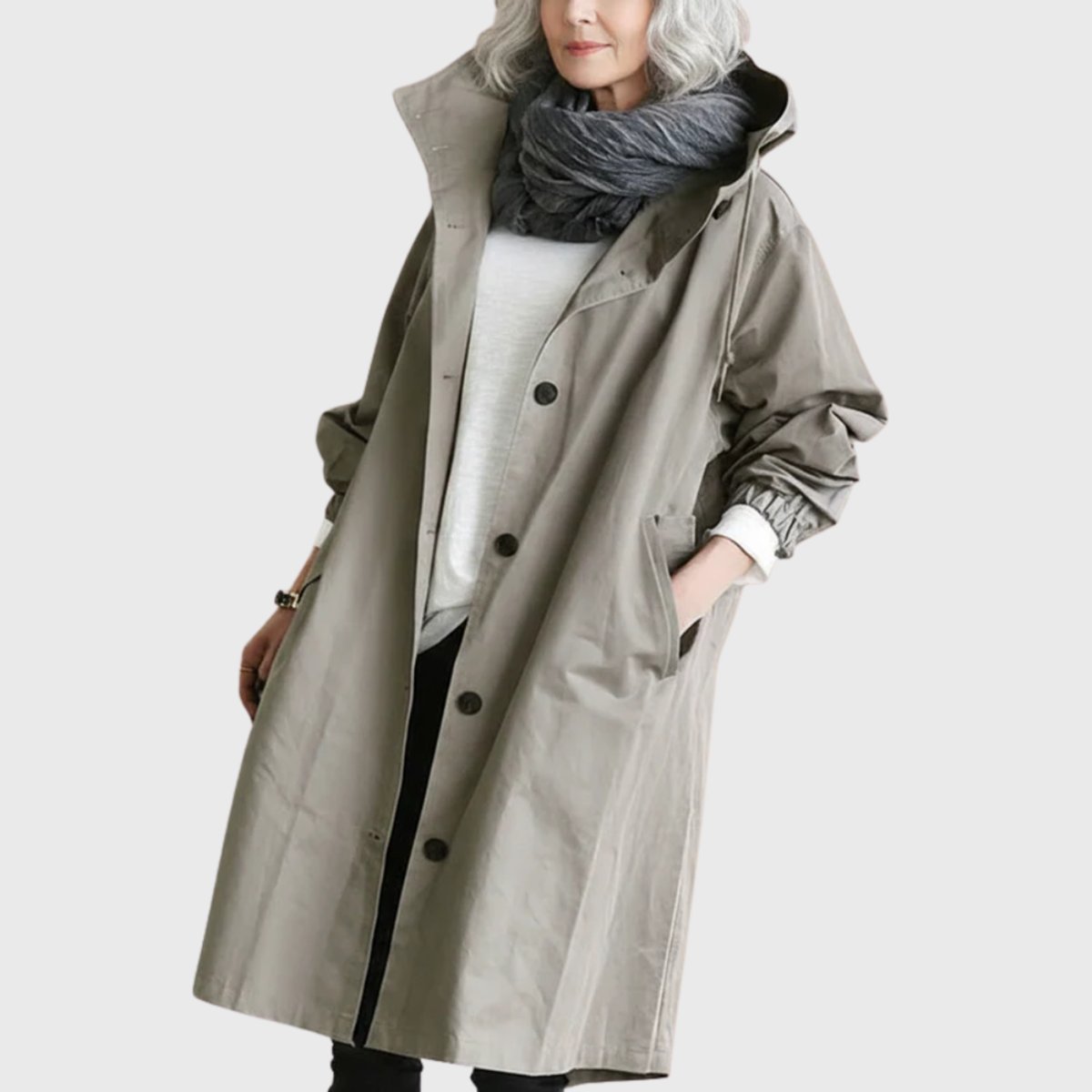 Women's Hooded Raincoat – Long Waterproof Jacket