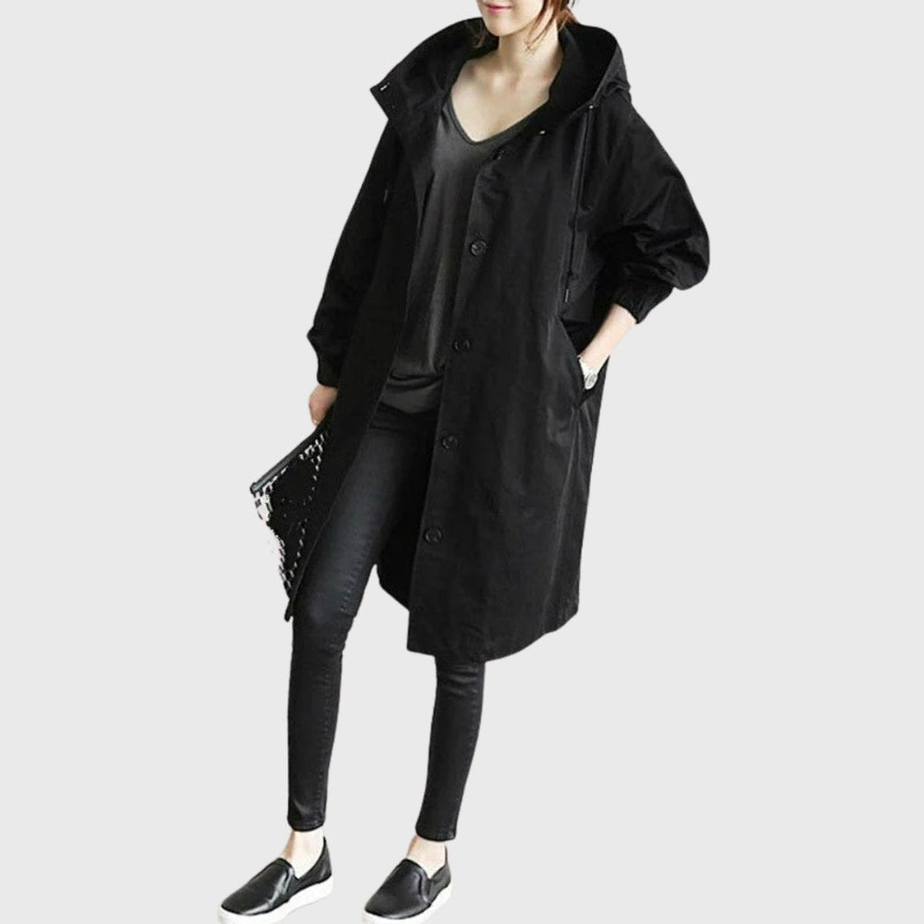 Women's Hooded Raincoat – Long Waterproof Jacket