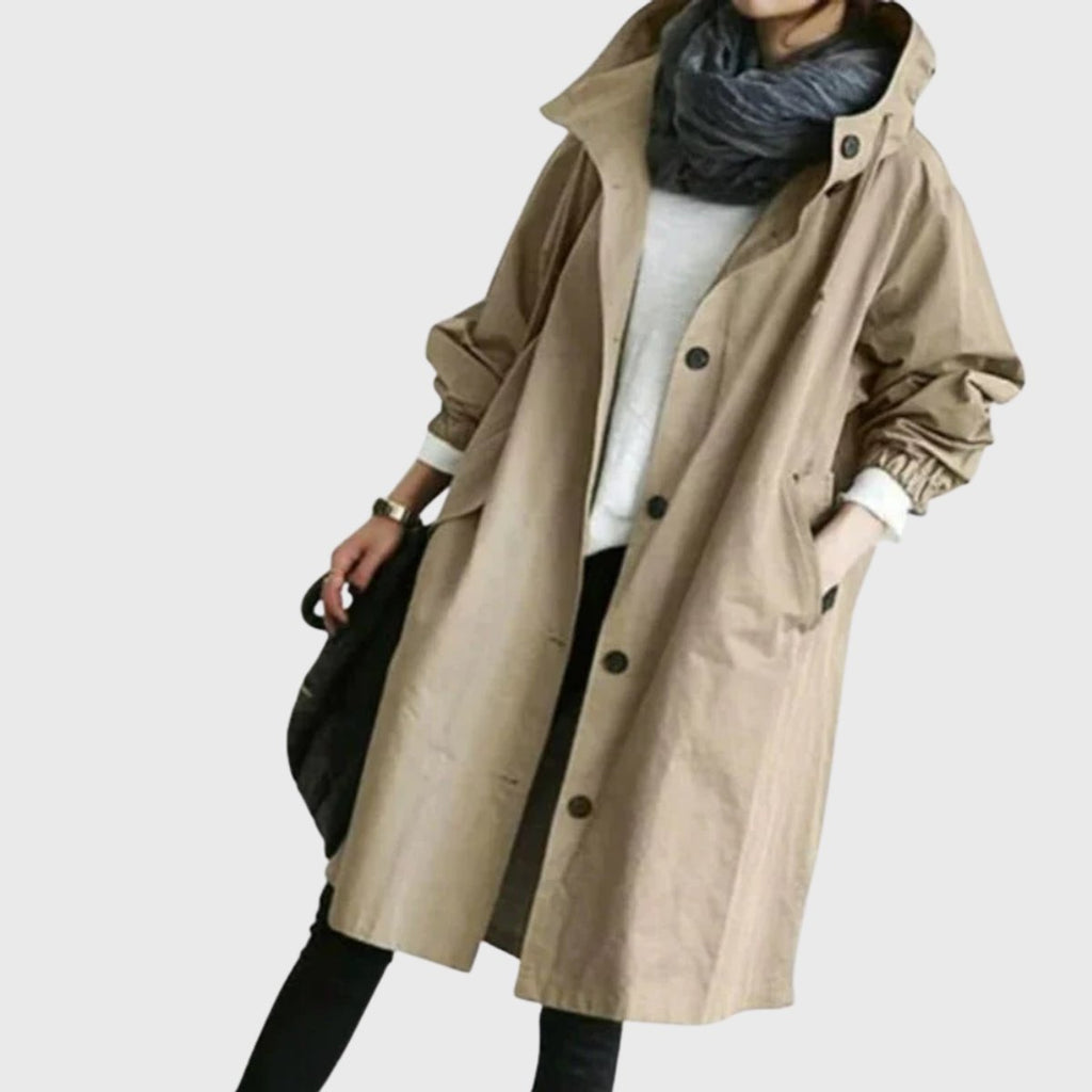 Women's Hooded Raincoat – Long Waterproof Jacket