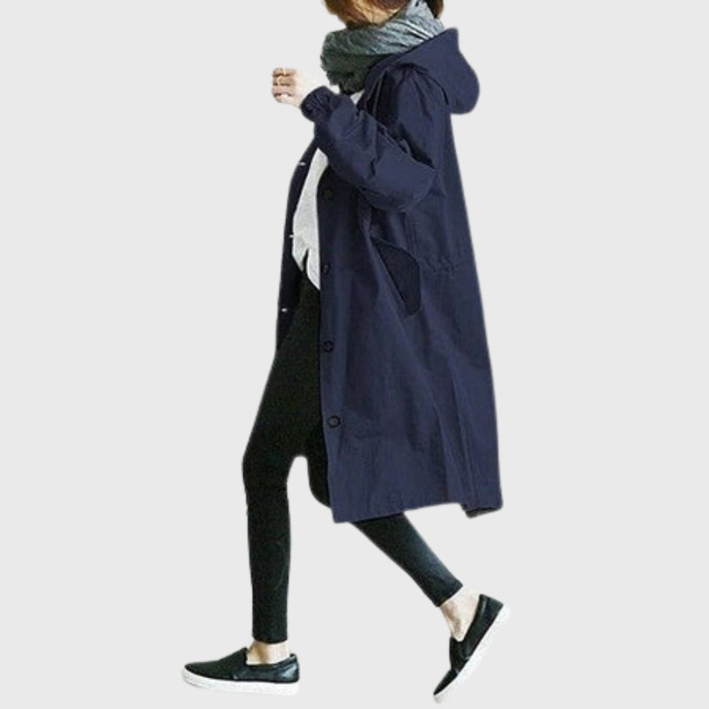 Women's Hooded Raincoat – Long Waterproof Jacket
