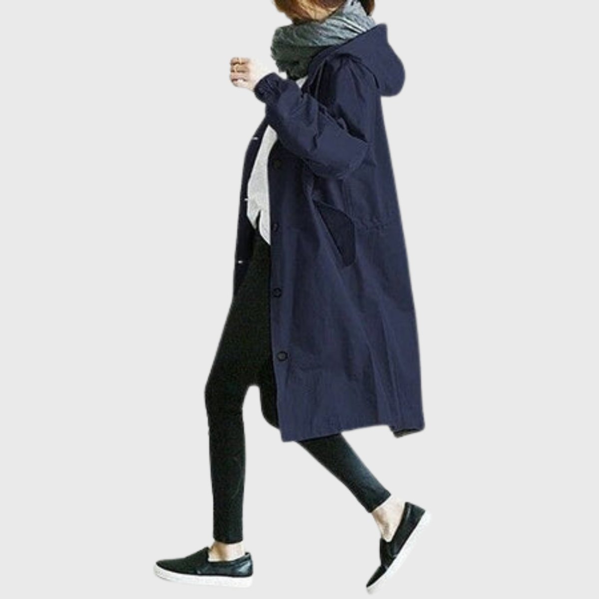 Women's Hooded Raincoat – Long Waterproof Jacket