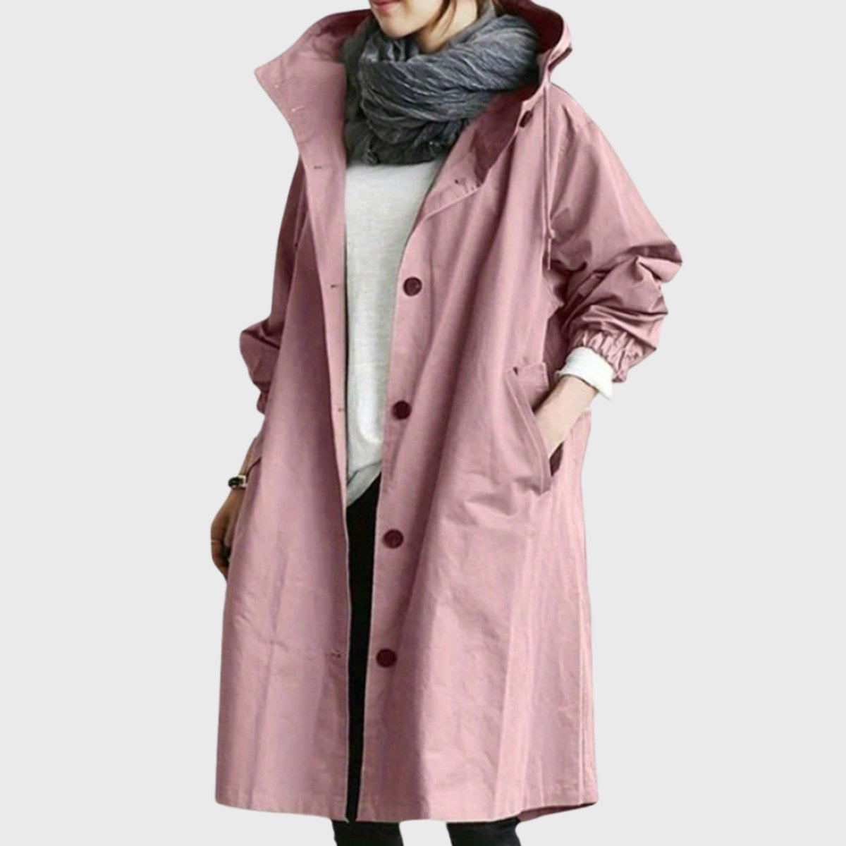 Women's Hooded Raincoat – Long Waterproof Jacket